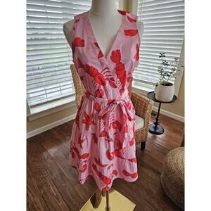J. Crew Lobster Wrap Dress Women's Size 6 NWT Preppy Coastal Party